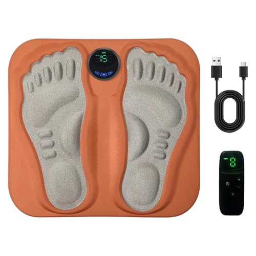 EMS - Masajeador de pies eléctrico con 6 modos y 15 intensidades, masajeador de pies inalámbrico portátil para dolores musculares de piernas, alivio del dolor, promover la circulación sanguínea