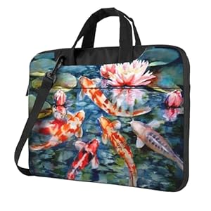 LAMAME Torba na Laptop Ryby Koi