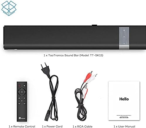 Contents of the TaoTronics TT-SK15 Sound Bar package