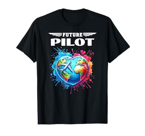 Future Pilot Airplane Plane Boys Girls Toddler Kids Aviation Camiseta