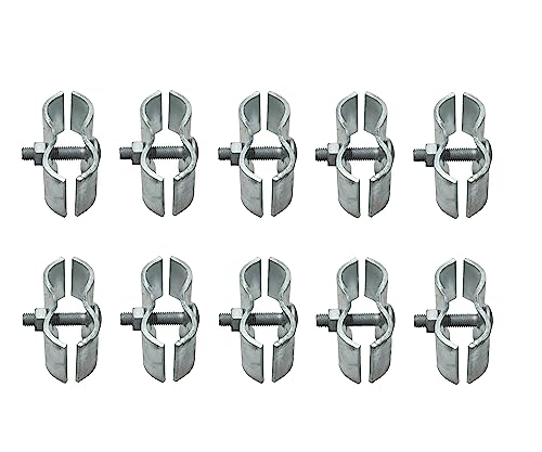 Dailydanny 10 Set Chain Link Fence Panel Clamps 1-3/8 Dog Kennel Panel Clamp for Round Pipe Panel Frame