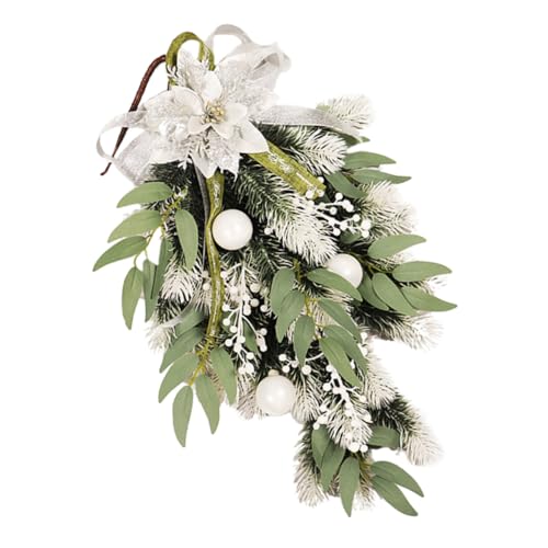 LOLIPPYY Künstlicher Weihnachtskranz Tannenzweige PVC Wetterfest...