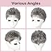 REECHO Hair Topper, Short Wiglet Hair Topper for Women with Thinning Large Coverage Synthetic Top Crown Hairpiece for Women - Grey