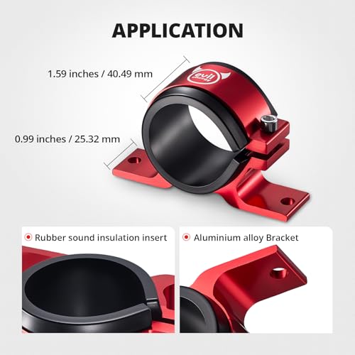 Image of EVIL ENERGY 50mm Fuel Filter Mounting Bracket, Fuel Pump Clamp Holder Red (Pack of 2)