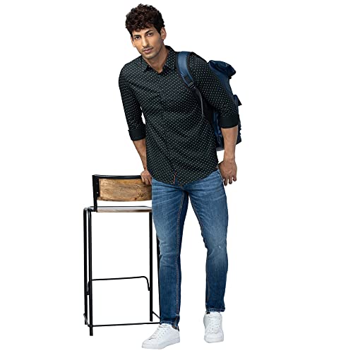 Image of Spykar Men's Slim Fit N /A Full Sleeve Printed Casual Shirts
