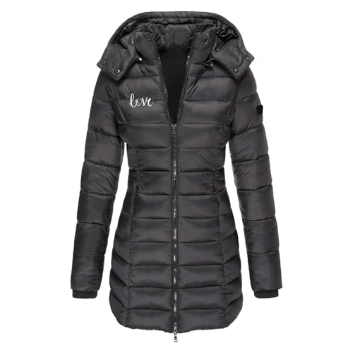 Veste matelassée longue femme manteau d'hiver chaud à capuche grandes tailles ample