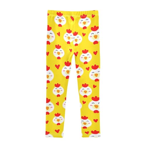 Girls' Leggings Cute Chicken Heart Yellow Kids Yoga Tights Pants 1 Pack 23022592