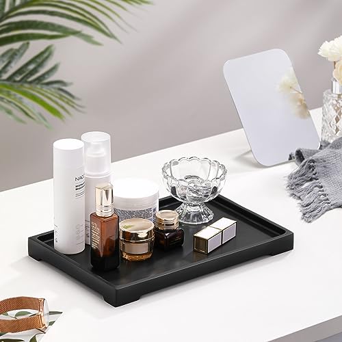 Luxspire Vanity Tray, Bathroom Tray Toilet Tank Storage Holder, Resin Kitchen Sink Trays, Vanity Countertop Organiser for Candles Soap Towel Perfume Holder Dish Decor, Large, Matte Black - Cosy Home Interiors Luxspire Vanity Tray, Bathroom Tray Toilet Tank Storage Holder, Resin Kitchen Sink Trays, Vanity Countertop Organiser for Candles Soap Towel Perfume Holder Dish Decor, Large, Matte Black - Image 3