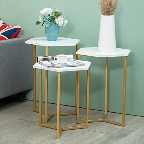 BOTAOYIYI 3 Sets Beistelltisch Gold Cover