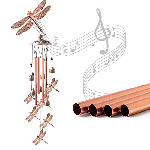 Dragonfly Wind Chimes, Wind Chimes Outdoor, Garden Decor, Garden Gifts, Gifts for mom,Memorial Wind Chimes Copper Wind Chimes Indoor/Outdoor Waterproof