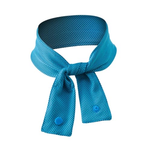 Ice Cool Scarf Summer Cooling Neck Wrap for Running Cycling Camping Men Women, 1 Piece 5cmx67cm/1.97inchx26.38inch- Blue