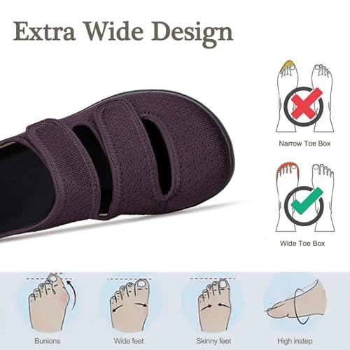Hsyooes Diabetic Shoes for Women Wide Width Shoes Men Adjustable Sandals Arthritis Edema House Slipper Elderly Indoor Outdoor3