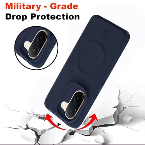 Image of Casotec Back Cover Compatible for Vivo V60e 5G | MagFit Ring Design (Non-Magnetic) | Shockproof | Anti-Slip Grip | Raised Camera Edges | Slim Protective Case for Vivo V60e 5G (Steel Blue)