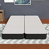 Spring Air Air, 4-Inch Sturdy Split Box Spring for Mattress Support-Durable and Fully Assembled, Natural Wood Foundation for King, Black
