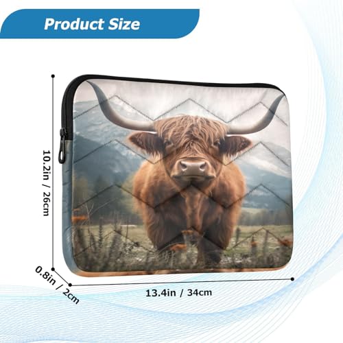 Funda para portátil 13-14 pulgadas Highland Cow impermeable miniatura 3
