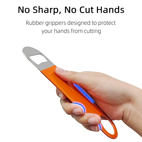 Fwyh 20 Pack Bottle Opener, Beer Bottle Opener With Rubber Grip For Bartender, Flat Stainless Steel Vinyl Speed Openers 7 Inches Large Beer Openers Bulk For Kitchen Bar Party Camping, Orange #TOP1