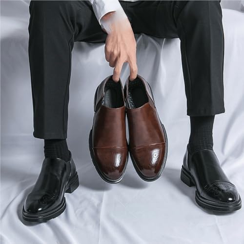 Mens Lace Up Dress Shoes Business Formal Oxfords British Groom Wedding Work Shoes Spring Autumn3