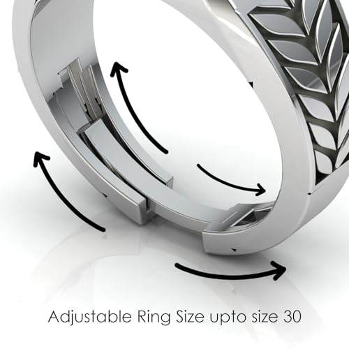 Image of Rera Mens Rings Silver 925 Rings For Men setted with red zircon gemstone Ruby substitute mens rings Pure Silver 925 Rings For Men Gift for Men Boyfriend With Certificate of Authenticity and 925 Stamp