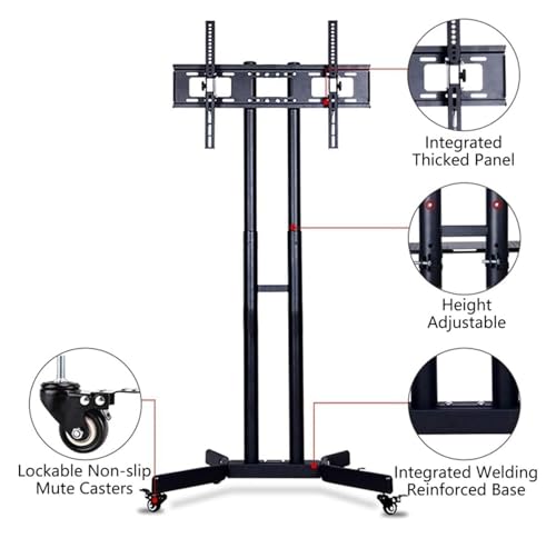 Soporte móvil para TV ajustable para pantallas planas 32-65 pulgadas miniatura 4