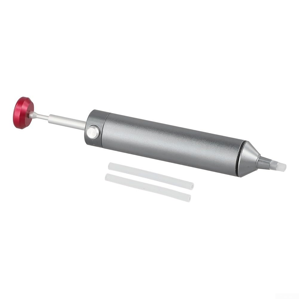 Bombas desoldadoras de aleación de aluminio 2 piezas con tubos de silicona, pluma de succión de soldadura portátil para placa de circuito y mantenimiento de componentes electrónicos