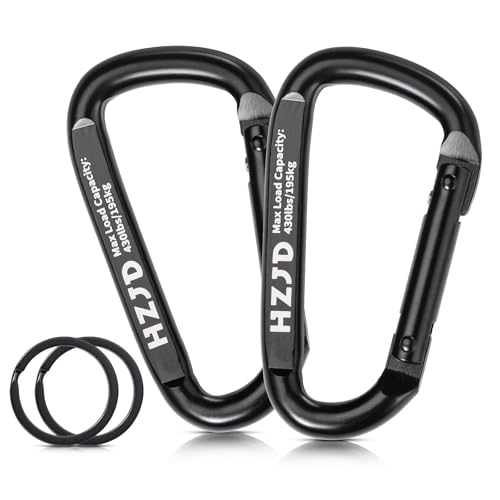 HZJD Carabiner Caribeaner Clip, 430lbs, 3