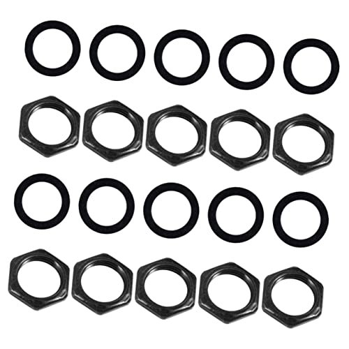 SUPVOX 20 Pack Electric Guitar Nut and Gasket Set M9 Size Guitar Hardware Potentiometer Nuts Home and Store Use