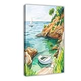 BIRART Costa Brava - Lienzo decorativo para pared, diseño de España, 60 x 90 cm