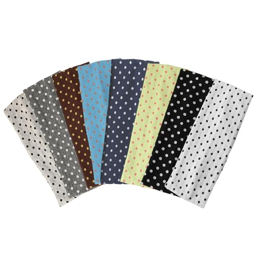 Weazppre 8PCS Classic Polka Dot Fabric Headband Black and White Elastic Material One Size Comfortable Daily Wear Hair Accessory for Women