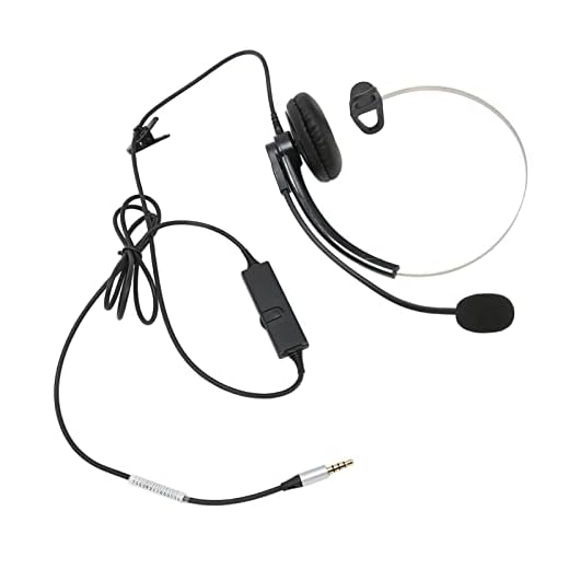Call Center Headset, Noise Canceling Hearing Protection HD Calling Professional One Ear Wired Headset Accurate Sound Recording for Call Center Business Use (Single 3.5mm Interface)