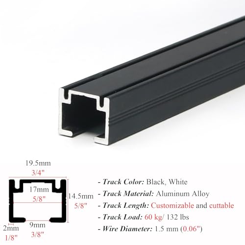 Sistema de riel ajustable para colgar cuadros sin dañar la pared con cables de acero 6