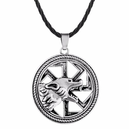 Totem vintage loup : pendentif amulette slave aux finitions remarquables