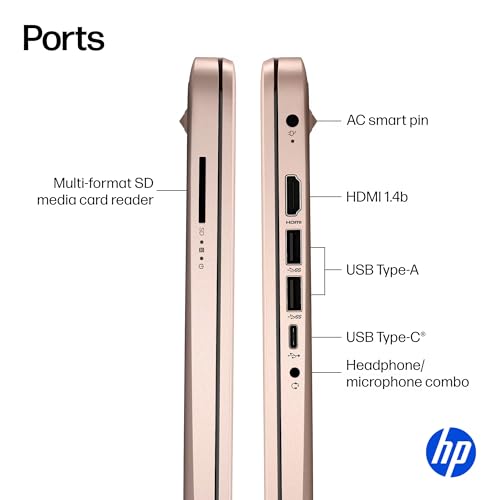 Image of HP 14 inch Rose Gold Laptop for Student Business 2026, Office 365 Included, Copilot AI, Intel CPU, 8GB RAM, 512GB SSD+64GB eMMC, Ext DVD Drive & USB Flash Drive, Light & Slim, 4K Graphics, Windows 11S