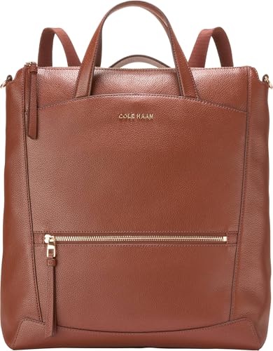 Cole Haan Grand Ambition Leather Backpack, Dark Cuoio