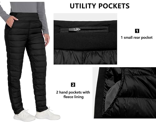 Little Donkey Andy Women's Puffer Pants Lightweight Warm Puffy Quilted Pants Winter Snow Ski Trousers3