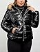 Geschallino Women's Plus Size Thicken Hooded Puffer Coat Quilted Bubble Padded Jacket with Faux Fur Collar 7695Plus Black 3X