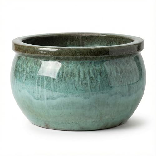 Teramico Blumentopf Pflanzgefäß Übertopf Modell Bavaria in verschiedenen Größen und Farben - absolut frostfest (Moos Grün, 28cm x 17cm)