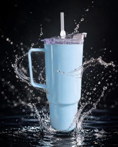 Image of GRUHANGN 1800ML Large Capacity Plastic Tumbler with Handle & Straw | BPA Free Reusable Water Cup with Leakproof Lid | Travel Mug for Hot & Cold Drinks, Office, Gym, Multicolor