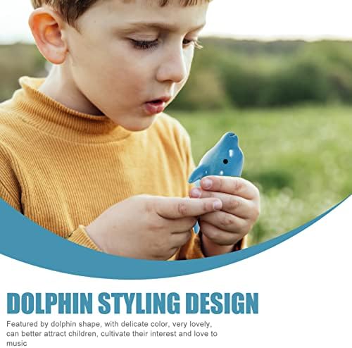 Gadpiparty Dolphin Shaped Ocarina Ceramic 6 Holes Ocarina Alto Ocarina Wind Music Instrument Gift for Beginner Children (Sky-Blue) 4 41YQsgKUt6L. AC
