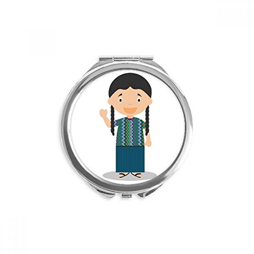 Miroir rond guatemala tresses colorées - Petit cadeau de poche portable et fait main