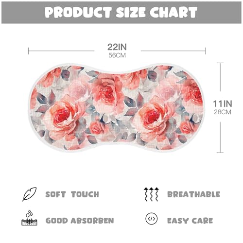 xigua Watercolor Rose Floral Baby Burp Cloths for Newborn Boys and Girls 1 Pack, Soft & Absorbent Cotton Baby Burp Cloth, Baby Washcloths, Newborn Towel, Burp Rags4