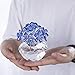 H&D HYALINE & DORA Crystal Flower Figurines Forget-Me-Not Glass Ornament Paperweight (Blue)