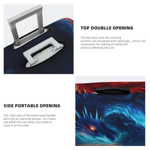 Abstract Fire Dragon Travel Luggage Cover Elastic Suitcase Covers Washable Anti Scratch Luggage Dust Covers Protector, Fits 22-24 inch Luggage, M4