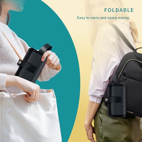 Image of Luggage Cup Holder for Suitcases - Free Hand Drink Carrier, Multifunctional Travel Cup Holder Fits Suitcase Handles, Travel Accessories (Water Proof Jet)