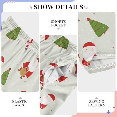 Boys' Pants Christmas Cute Santa New Year Long Bottoms Jogger Pants Elastic Waist Trousers with Pockets S-XL4