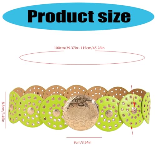 Fashionable Women'S Belt With Vintage Rivet Designing Eye Catching Bright Color Waist Strap Band2