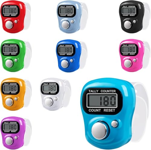 Image of SKYCELL Digital Counter for Chanting Mantra 10 Pack | Finger Tally Counter with Adjustable Ring | Electronic Jap Mala Counter for Meditation, Prayer, Yoga & Spiritual Practice