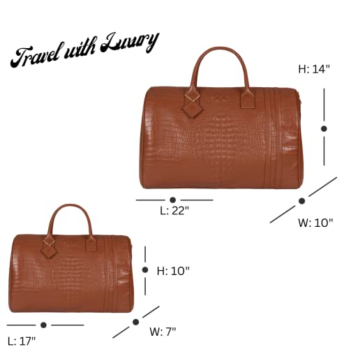 Tote&Carry Apollo 2 Duffle Bag for Travel Women & Men, TSA Approved Carry On Duffel Bag, Premium Vegan Leather w/Gold Hardware, Durable Weekender Luggage for Gym, Sports, Overnight & All-Purpose Use2