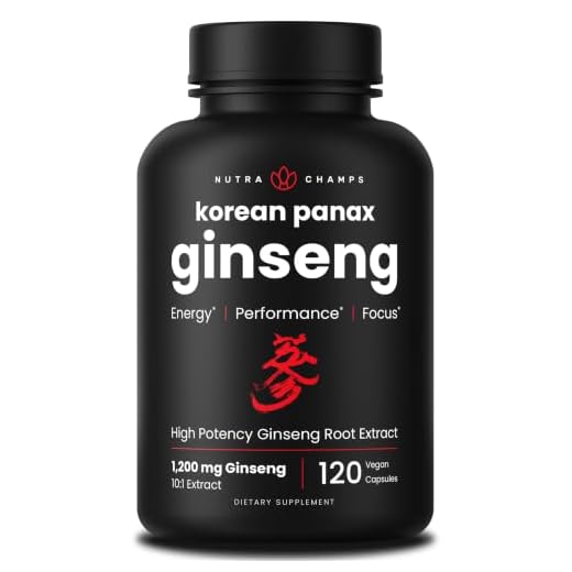 NutraChamps Korean Red Panax Ginseng 1000mg - 120 Vegan Capsules Extra Strength Root Extract Powder Supplement w/High Ginsenosides for Energy, Performance & Focus Pills for Men & Women