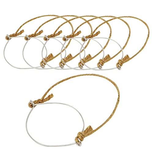 HOMOCONO Colgadores De Tarros De Tarro De Conserva De Cuerda y Acero Inoxidable De Arpillera De 70 Mm Accesorios Decorativos Para Fiestas y Bricolaje Pack De 6 Unidades