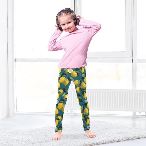 Girls Leggings Lemons Leaves Soft Toddler Leggings for Girls Kids Pants Size 4T-10T4